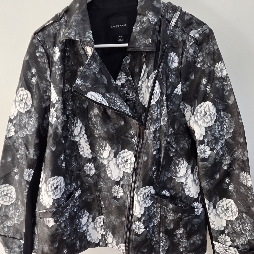 Lane Bryant Black Floral Women's Jacket - Picture 4 of 7